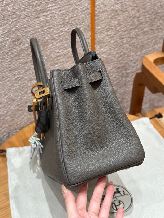 Birkin 25 Gris Etain Luxury Bag