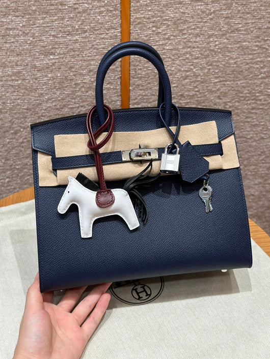 Birkin 25 Blue Saphir Luxury Bag