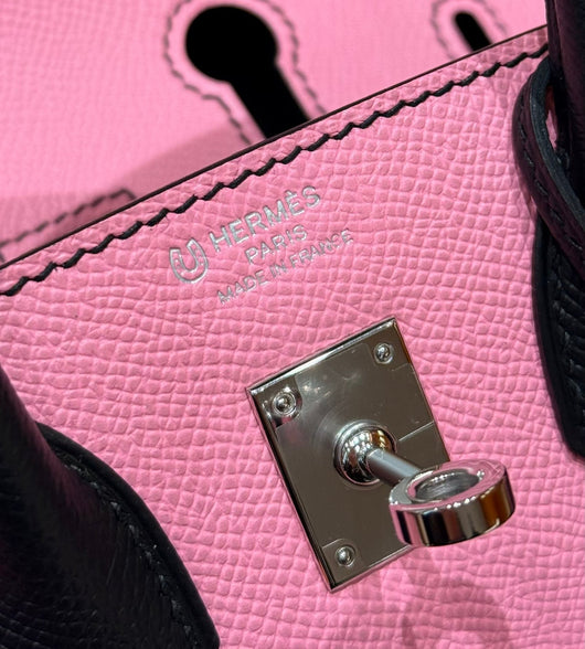 Birkin 25 Pink And Noir Luxury Bag