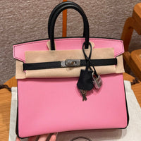 Birkin 25 Pink And Noir Luxury Bag