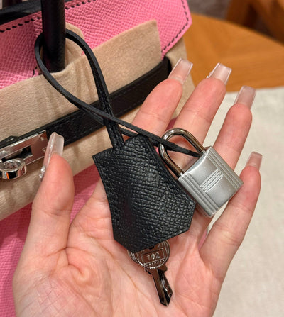 Birkin 25 Pink And Noir Luxury Bag