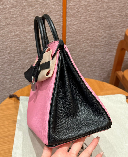 Birkin 25 Pink And Noir Luxury Bag
