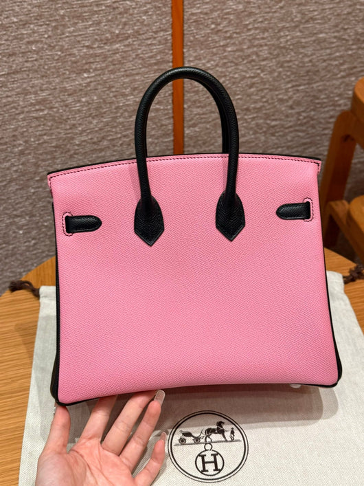 Birkin 25 Pink And Noir Luxury Bag