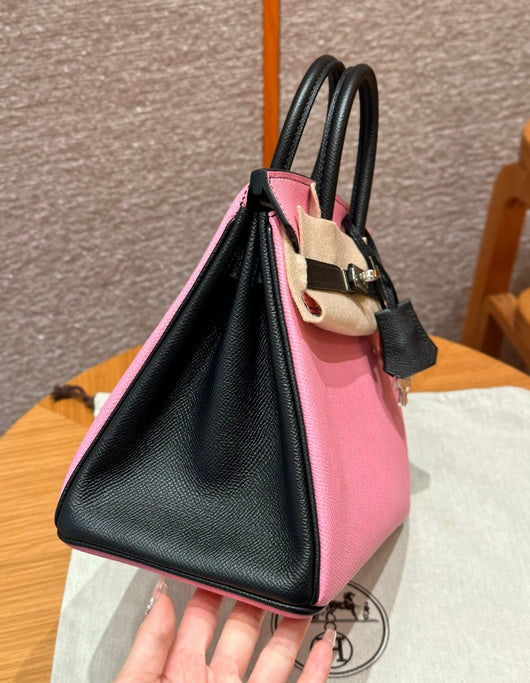 Birkin 25 Pink And Noir Luxury Bag