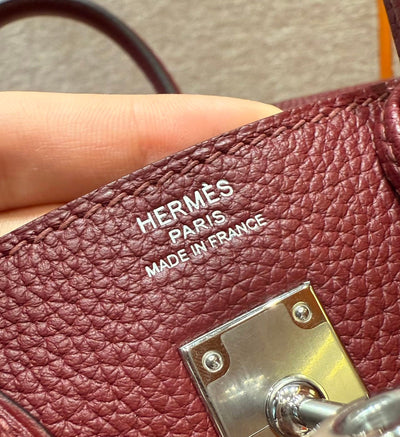 Birkin 25 Bordeaux And Q Rouge Casaque Luxury Bag