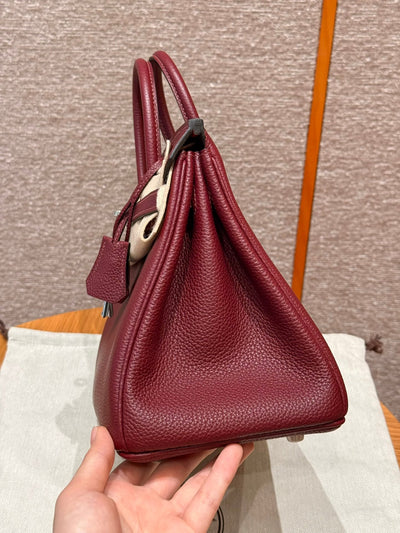 Birkin 25 Bordeaux And Q Rouge Casaque Luxury Bag