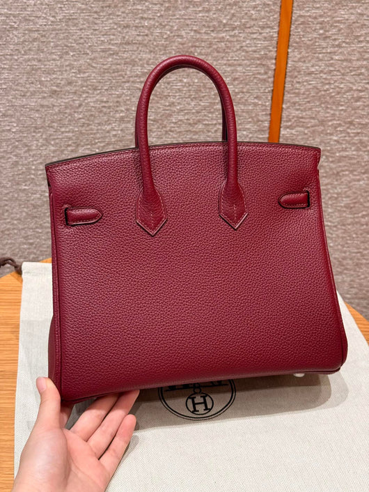 Birkin 25 Bordeaux And Q Rouge Casaque Luxury Bag