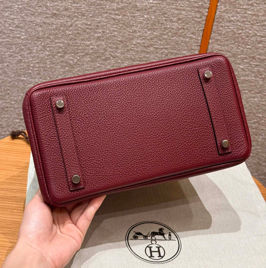 Birkin 25 Bordeaux And Q Rouge Casaque Luxury Bag