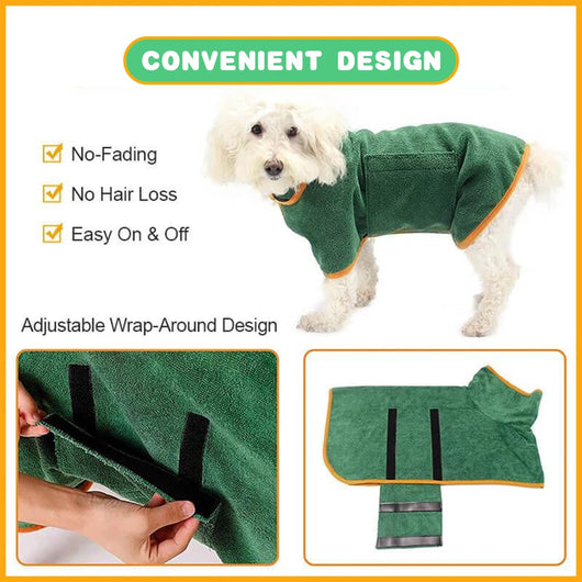 LV Dog Quick Dry Retro Bathrobe