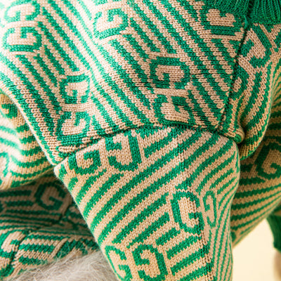 GG Soft Green Stripe Doggo Fire Sweater